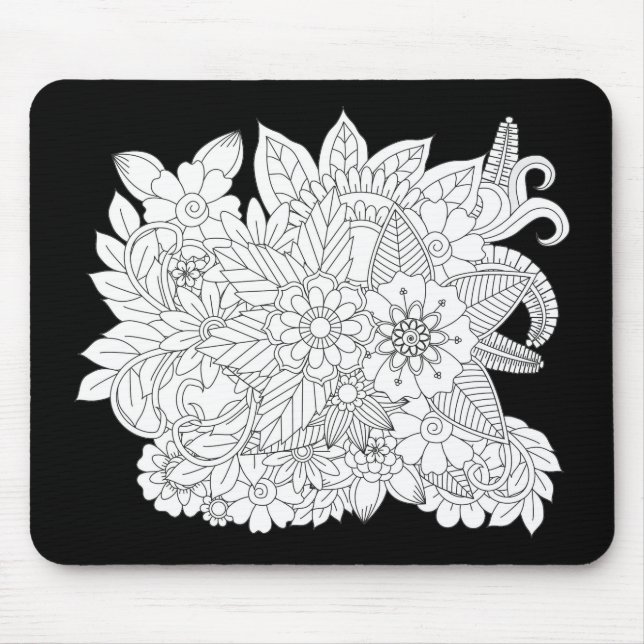 Black and White, Color This  Mouse Pad (Front)