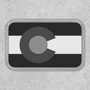 Black and White Colorado State Flag Patch