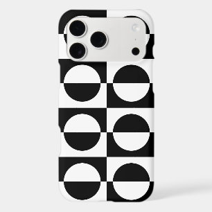 Black and White Colorblock Squares and Dots Iphone 18 Pro Max Case