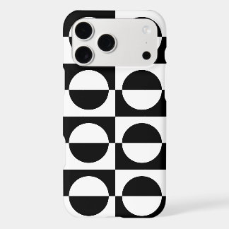 Black and White Colorblock Squares and Dots Iphone 18 Pro Max Case