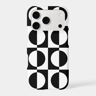 Black and White Colorblock Squares and Dots Iphone 18 Pro Case