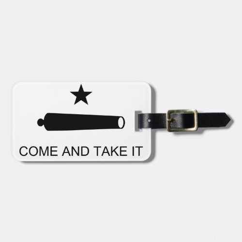 Black and White Come and Take It Luggage Tag