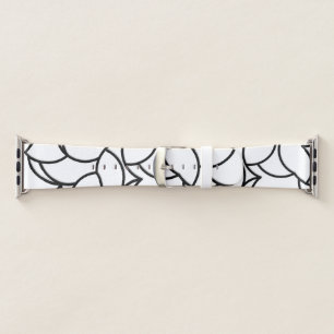 Black and White Comingled Abstract Apple Watch Band