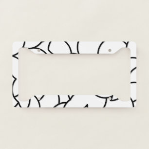 Black and White Comingled Abstract License Plate Frame