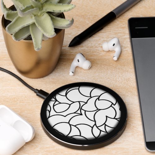 Black and White Comingled Abstract Wireless Charger