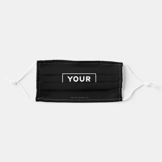 Black and White Company Business Logo Adult Cloth Face Mask (Front, Folded)