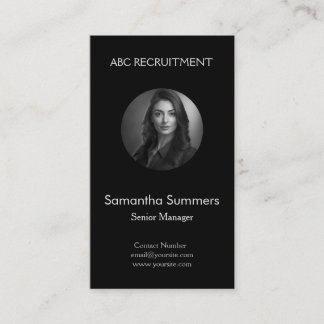 Black and White Company Profile Photo on  Business Card