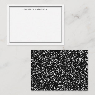 Black and White Composition Book Personalized Note Card