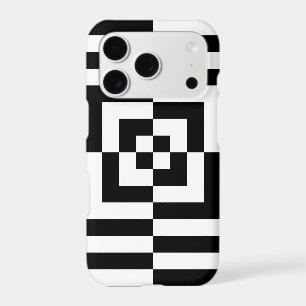 Black and White Concentric Square Optical Art Iphone 18 Pro Case