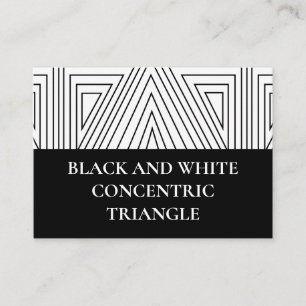 Black and White Concentric Triangle  Business Card