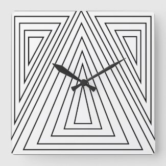 Black and White Concentric Triangle Pattern 