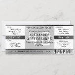 Black and White Concert Ticket Birthday Party Invitation