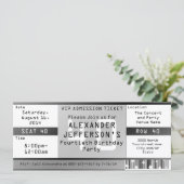 Black and White Concert Ticket Birthday Party Invitation (Standing Front)