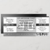 Black and White Concert Ticket Birthday Party Invitation (Front/Back)