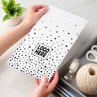 Black and white confetti and custom logo envelope mailers