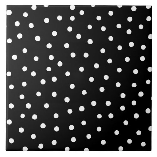 Black And White Confetti Dots Pattern Tile