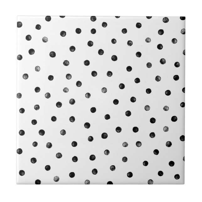 Black And White Confetti Dots Tile (Front)