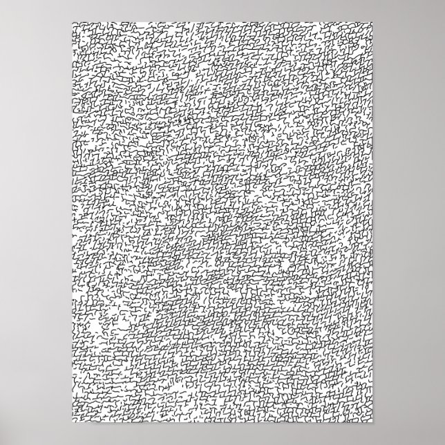 Black and white confusion Abstract Art Poster (Front)