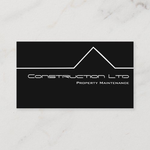 Black and White Construction Business Card