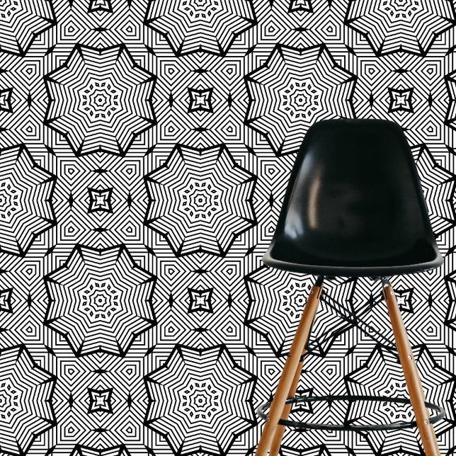 Black and White Contemporary Geometric Pattern Wallpaper (Creator Uploaded)