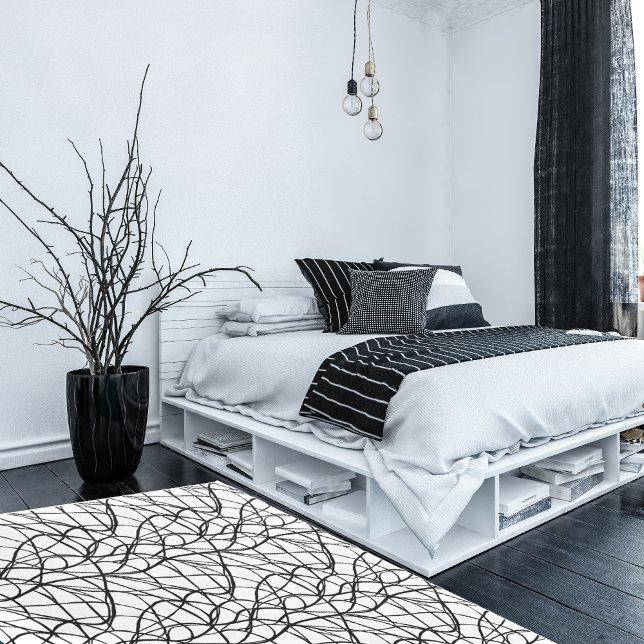 Black and White Contemporary Line Art  Rug (Creator Uploaded)