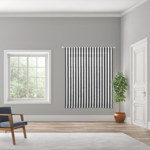 Black and White Contemporary Vertical Stripes Sheer Curtains