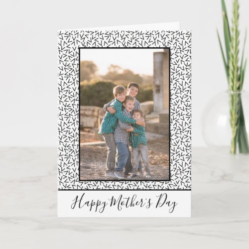 Black and White Cool 80s theme Mothers Day Photo  Card