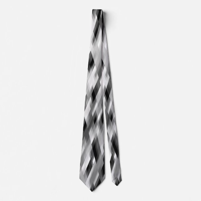 Black and White COOL Pattern Neck Tie (Front)