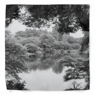 Black and white, cool, unique nature and lake bandana