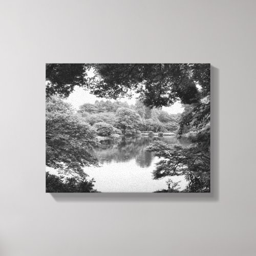 Black and white cool unique nature and lake canvas print