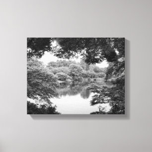 Black and white, cool, unique nature and lake canvas print