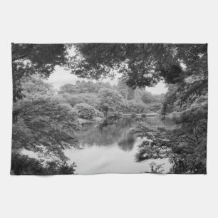 Black and white, cool, unique nature and lake towel