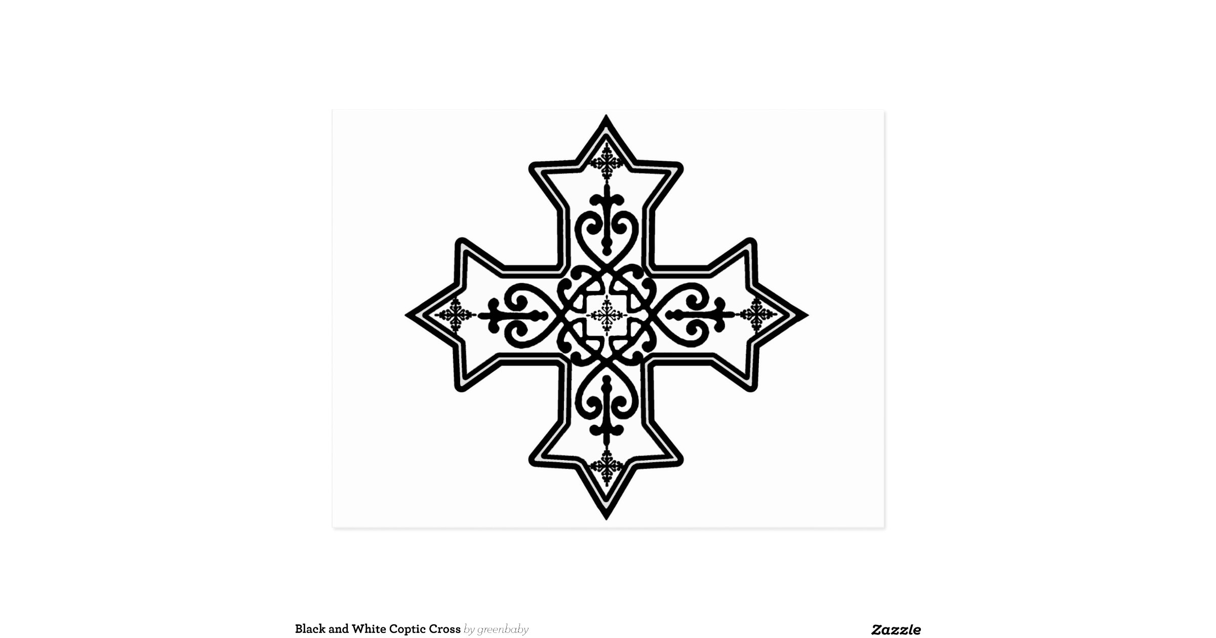 black_and_white_coptic_cross_postcard-rd799312b3072493bbe1e67e52ba8c85b ...