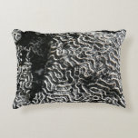 Black and White Coral I Abstract Nature Photo Accent Pillow