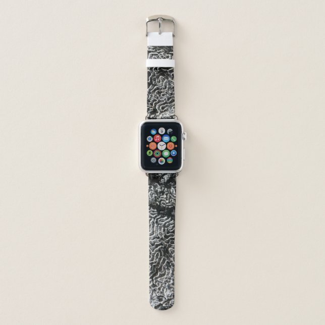 Black and White Coral I Abstract Nature Photo Apple Watch Band (Front)