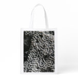 Black and White Coral I Abstract Nature Photo Grocery Bag