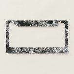 Black and White Coral I Abstract Nature Photo License Plate Frame