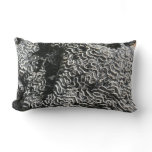 Black and White Coral I Abstract Nature Photo Lumbar Pillow