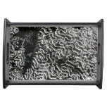 Black and White Coral I Abstract Nature Photo Serving Tray
