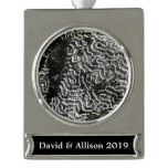 Black and White Coral I Abstract Nature Photo Silver Plated Banner Ornament