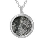 Black and White Coral I Abstract Nature Photo Silver Plated Necklace