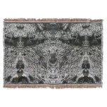 Black and White Coral I Abstract Nature Photo Throw Blanket