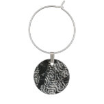 Black and White Coral I Abstract Nature Photo Wine Glass Charm