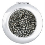 Black and White Coral II Abstract Nature Photo Compact Mirror