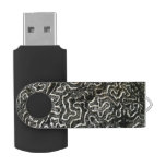 Black and White Coral II Abstract Nature Photo Flash Drive