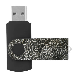 Black and White Coral II Abstract Nature Photo Flash Drive