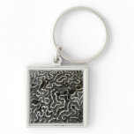 Black and White Coral II Abstract Nature Photo Keychain