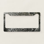 Black and White Coral II Abstract Nature Photo License Plate Frame