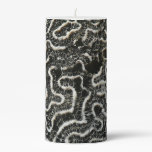 Black and White Coral II Abstract Nature Photo Pillar Candle