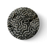 Black and White Coral II Abstract Nature Photo Pinback Button